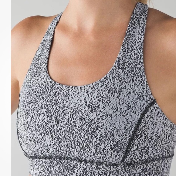 Lululemon 8 women's circuit breaker bra power spray jacquard run yoga cups - Picture 1 of 6